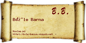 Bőle Barna névjegykártya